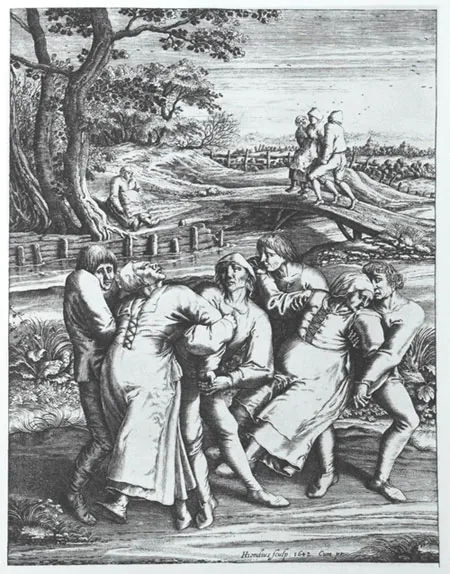 Historical illustration of dancing mania in early modern Europe